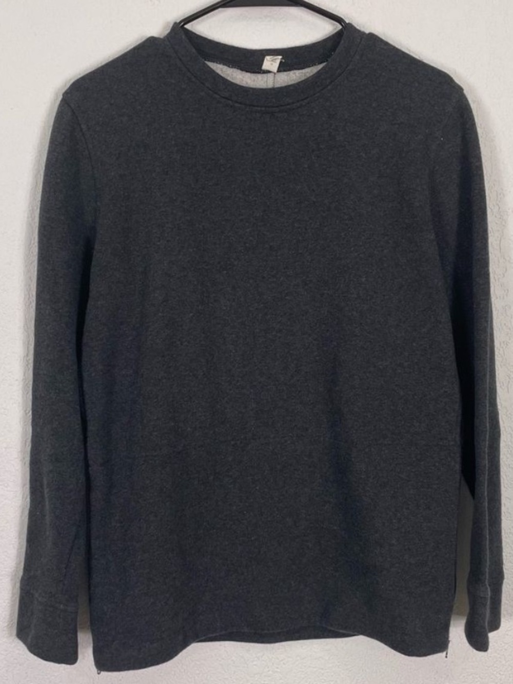 Lululemon Athletica gray simple minimalist fleece pullover side zip crew sweater